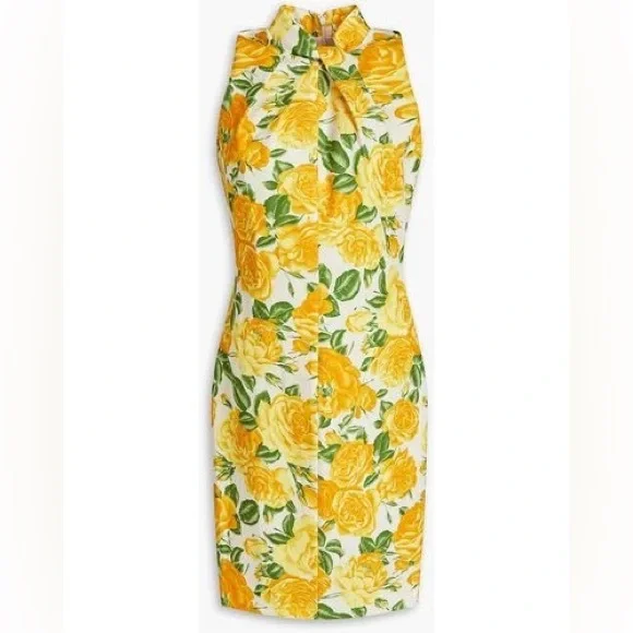 BLACK HALO Yellow Floral Dress Size 6 - Picture 3 of 9